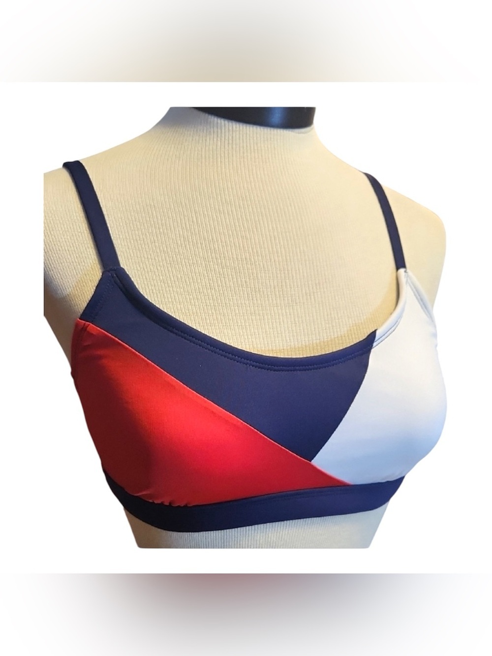 Kona Sol Color-block Navy, Red & White Bikini Top only .
 XL